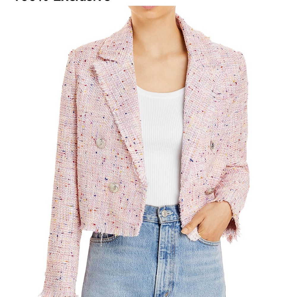 Aqua pink tweed jacket
